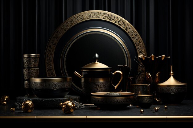 Premium Photo  The Allure of Black and Gold Luxury