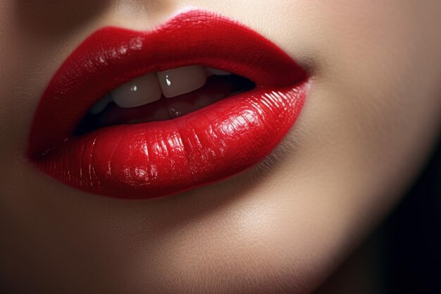 Манящие красивые женские губы Модельный заботливый поцелуй Generate Ai