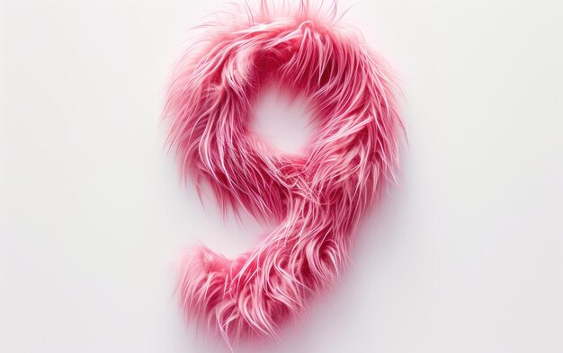 Alluring Pink Fur Shape 9 Isolated on Transparent Background