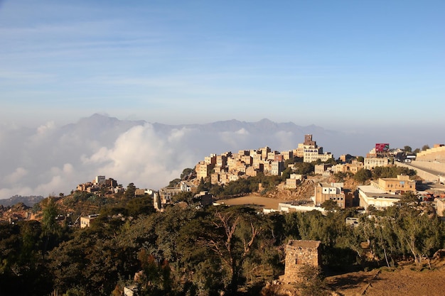 AlMahwit village in mountains Yemen