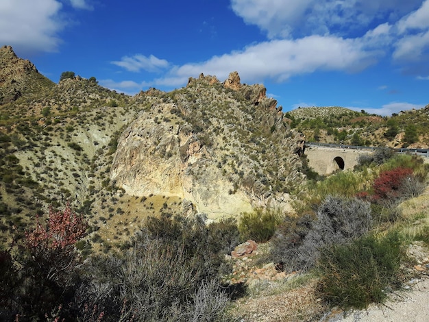 Almeria woestijnlandschap scène in de ochtend