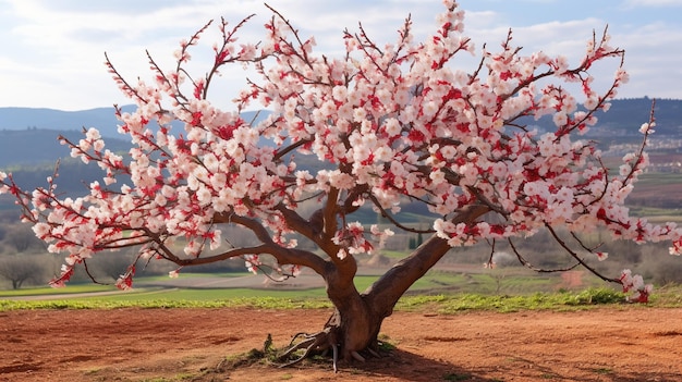 Foto albero di mandorle in fiore hd 8k carta da parati stock photographic