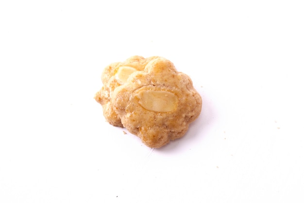 Almond cookies isolated closeup