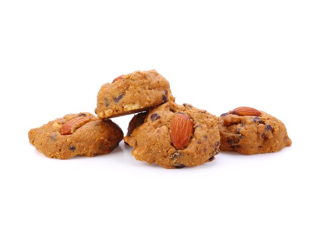 Almond Cookies isolated on white background