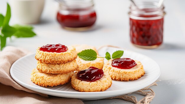 Almond Donuts on a Plate on a White Table