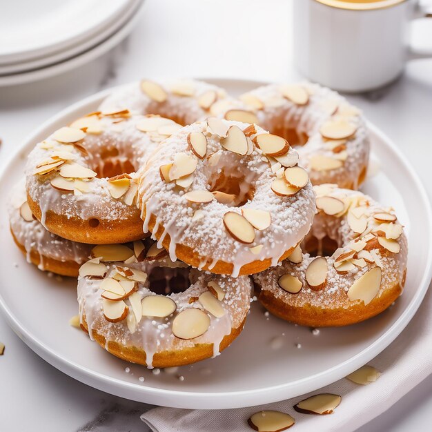 Almond Donuts on a Plate