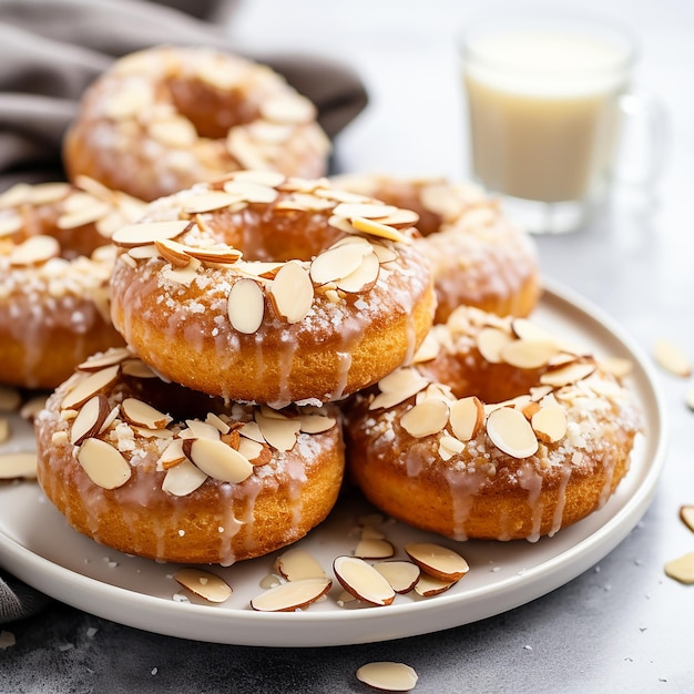 Almond Donuts on White Table