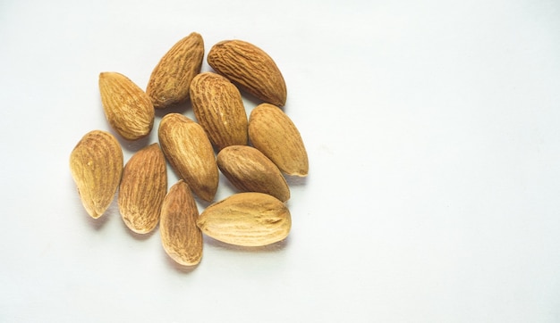 Almond dry fruit image on white background