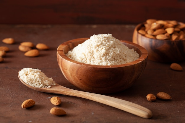 Almond flour. healthy ingredient for keto paleo gluten-free diet