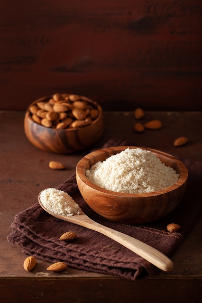 Almond flour. healthy ingredient for keto paleo gluten-free diet