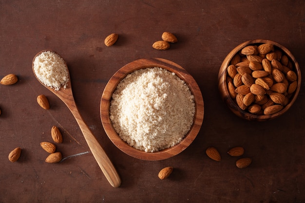 Almond flour. healthy ingredient for keto paleo gluten-free diet