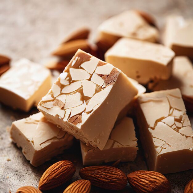 Almond nougat pieces