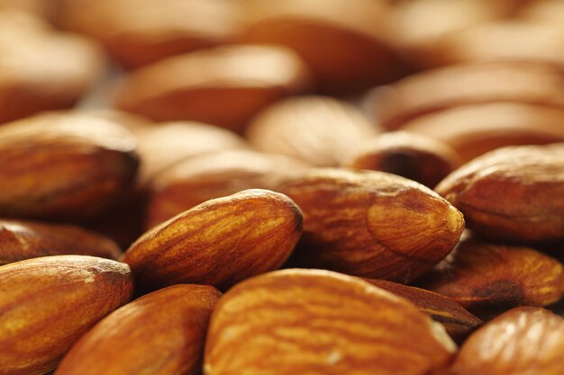 Almond nut background, Close-up of almonds