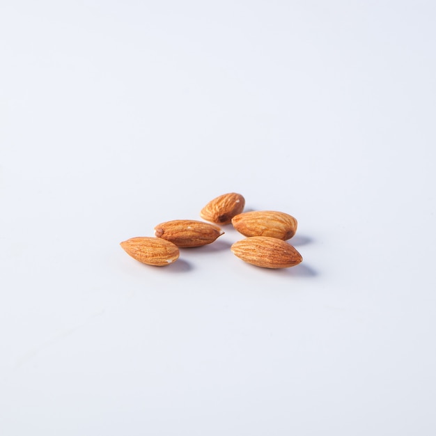 Almond on White Background