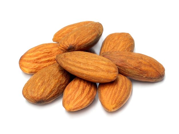 Almond over white background