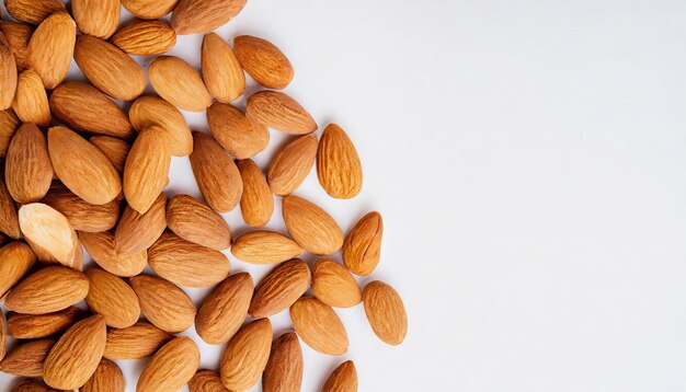 Photo almond on white background