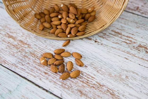 Almonds in basket