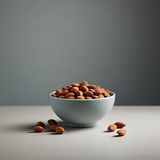 Almonds in a bowl minimalist photography