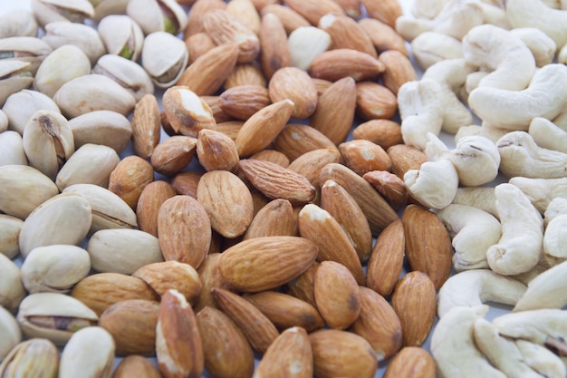 Almonds, cashews and pistachios