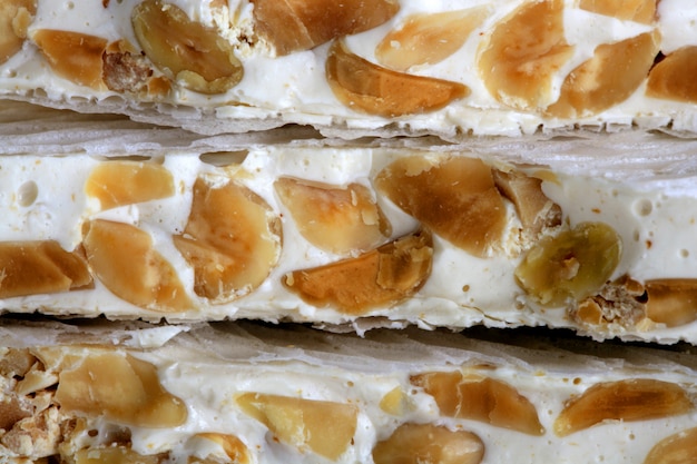 Almonds and honey sweet nougat 