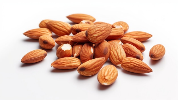 almonds isolated on white background