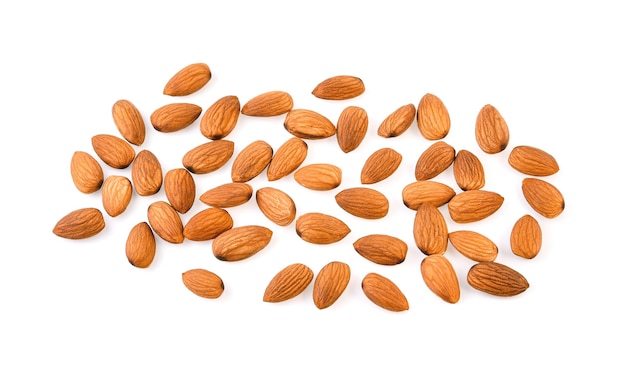 Almonds isolated on white background