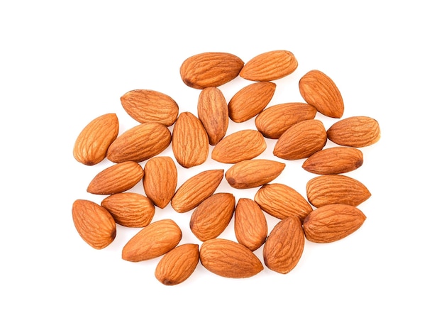 Almonds isolated on white background