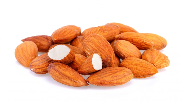 Almonds isolated on white background