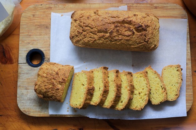 Photo almonds sliced healthy bread