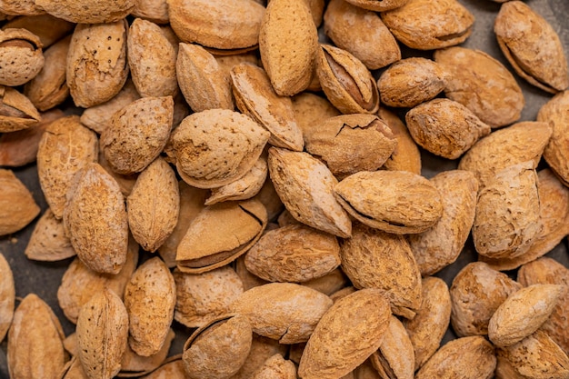 Almonds with salt inside their shells