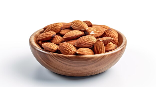 almonds in a wooden bowl