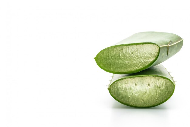 aloe sliced on white