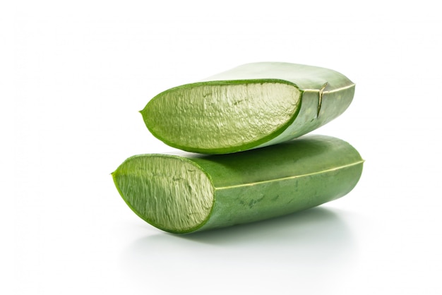 aloe sliced on white