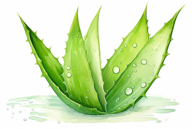 Aloe succulent on a white background