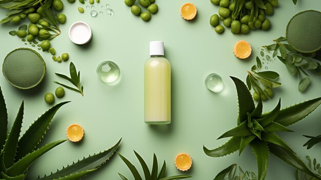 Aloe Vera Bottle Mockup dat het natuurlijke huidverzorgingsproduct benadrukt