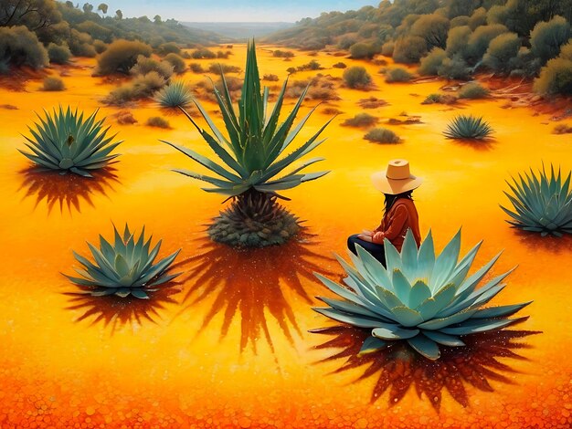 Aloe vera and desert concept art