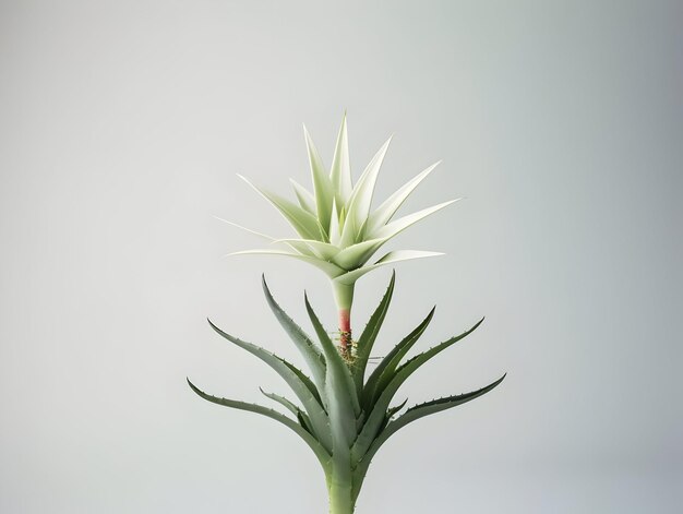 Foto fiore di aloe vera sullo sfondo dello studio fiore singolo di aloe vera bellissimo fiore ai immagine generata