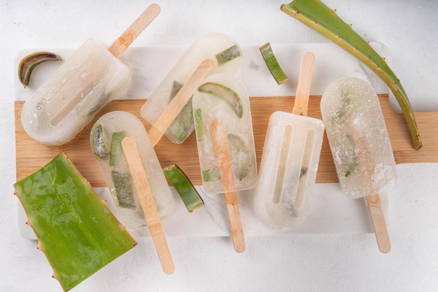 Aloe vera frozen juice lollypops ice cream