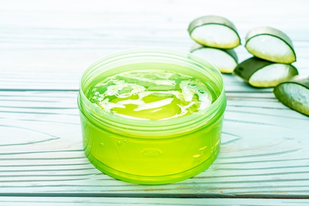 aloe vera gel with aloe sliced