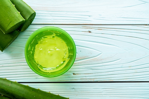 aloe vera gel with aloe sliced