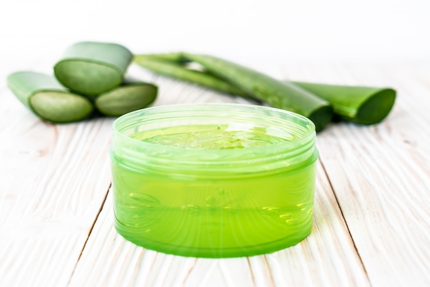 aloe vera gel with aloe sliced