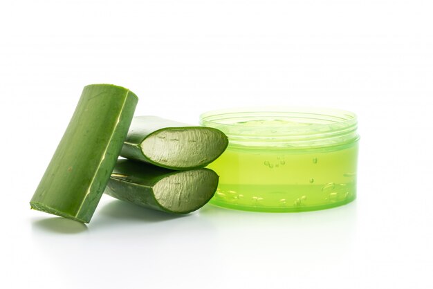 aloe vera gel with aloe sliced