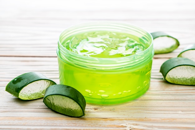 aloe vera gel with aloe sliced