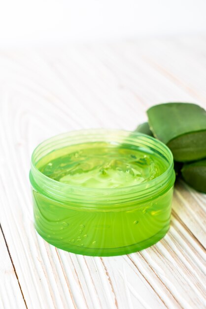 aloe vera gel with aloe sliced