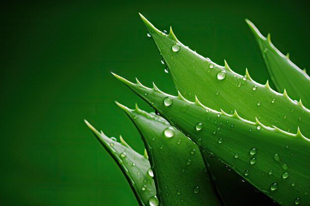 Photo aloe vera on green