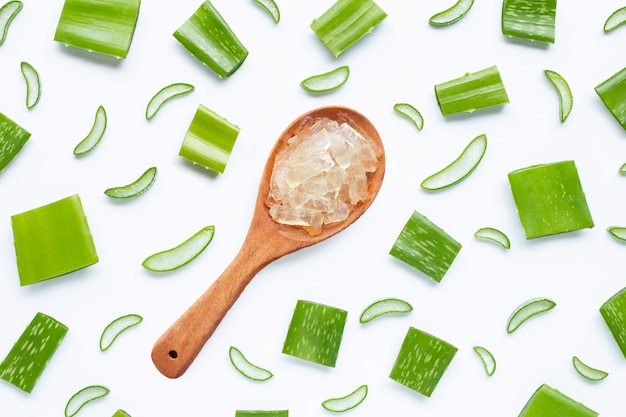 Aloe vera is a popular medicinal plant for health and beauty background