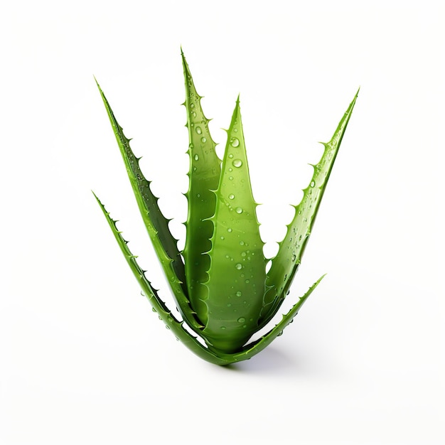 aloe vera plant on isolated white background