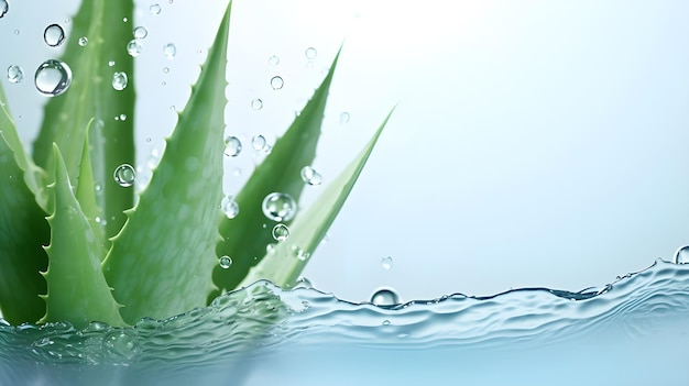 Aloe vera pianta foglia albero banner sfondo ai generativa