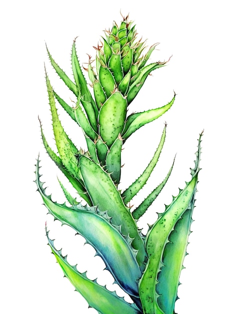 Photo aloe vera plant used in herbal medicine and cosmetics isolated o