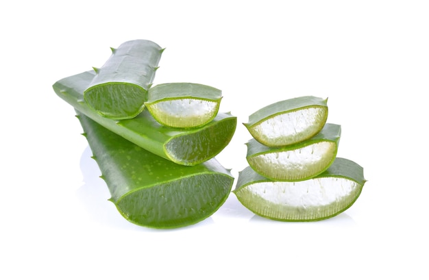 Aloe vera on a white surface